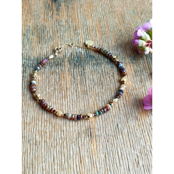 5 Octobre auksuoto sidabro apyrankė su cirkoniais, granatu, turmalinais 